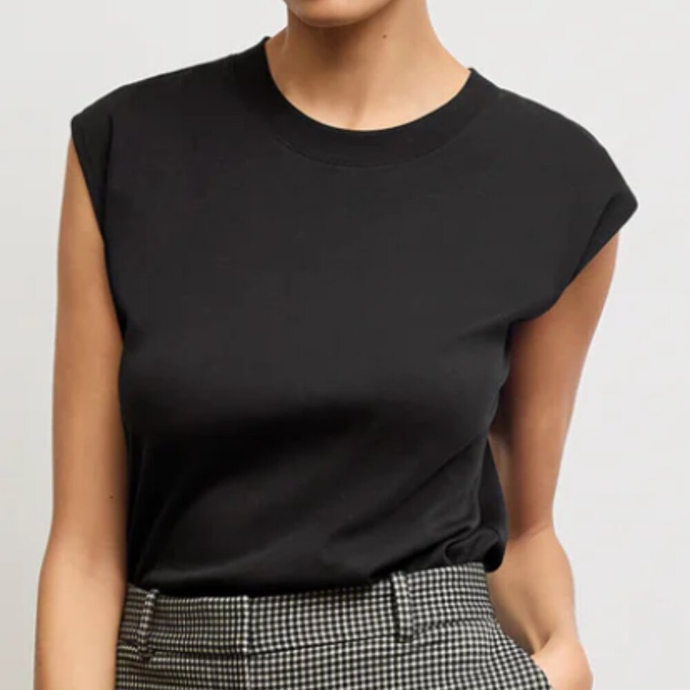 NWT Alina Muscle Tee - Organic Pima Cotton Black Small